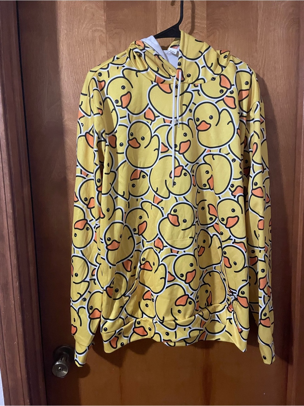 Yellow Duck Print Zip Hoodie and pants set